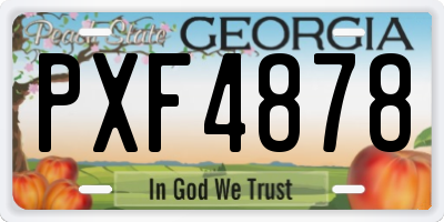 GA license plate PXF4878