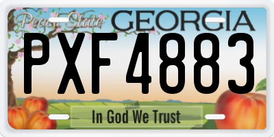 GA license plate PXF4883