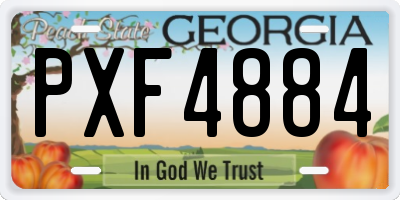 GA license plate PXF4884