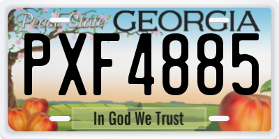 GA license plate PXF4885