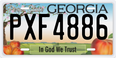 GA license plate PXF4886