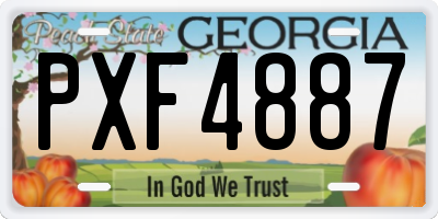GA license plate PXF4887