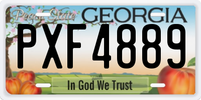 GA license plate PXF4889