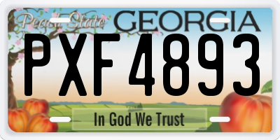 GA license plate PXF4893
