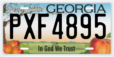 GA license plate PXF4895