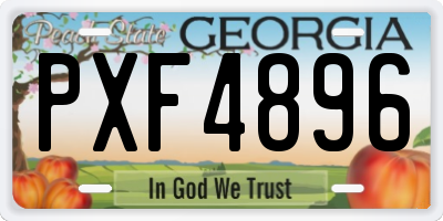 GA license plate PXF4896