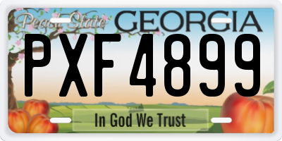 GA license plate PXF4899