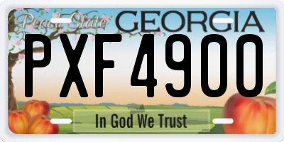 GA license plate PXF4900