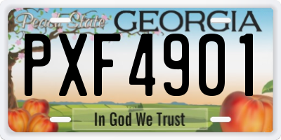 GA license plate PXF4901