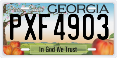 GA license plate PXF4903