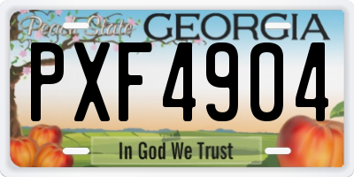 GA license plate PXF4904