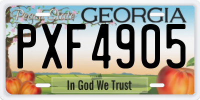 GA license plate PXF4905