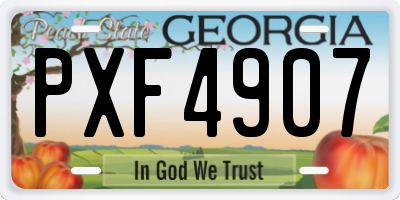 GA license plate PXF4907