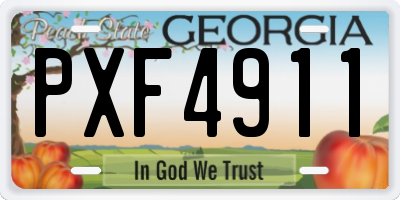 GA license plate PXF4911