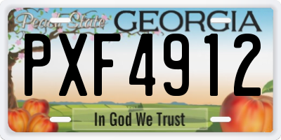 GA license plate PXF4912