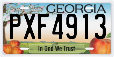 GA license plate PXF4913