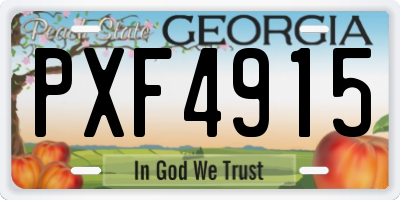 GA license plate PXF4915