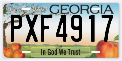 GA license plate PXF4917