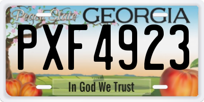 GA license plate PXF4923