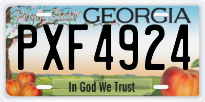 GA license plate PXF4924