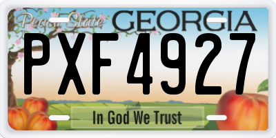 GA license plate PXF4927