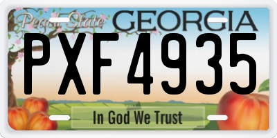 GA license plate PXF4935