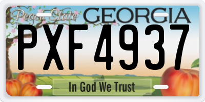 GA license plate PXF4937