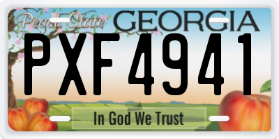 GA license plate PXF4941