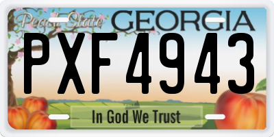 GA license plate PXF4943