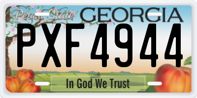 GA license plate PXF4944