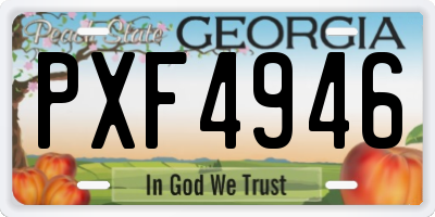 GA license plate PXF4946