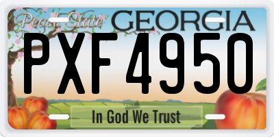 GA license plate PXF4950