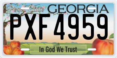 GA license plate PXF4959
