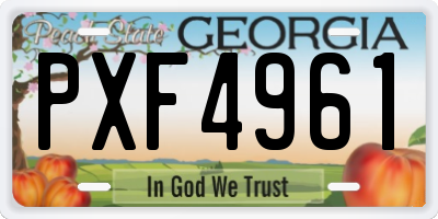 GA license plate PXF4961