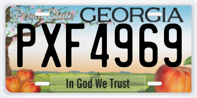GA license plate PXF4969