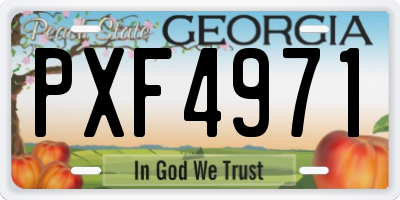 GA license plate PXF4971