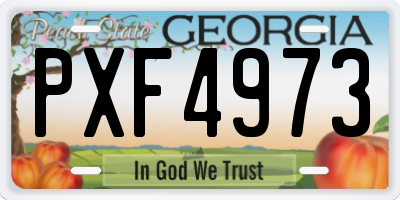 GA license plate PXF4973
