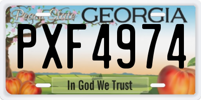 GA license plate PXF4974