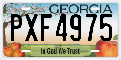 GA license plate PXF4975