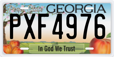 GA license plate PXF4976