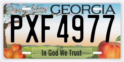 GA license plate PXF4977