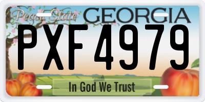 GA license plate PXF4979