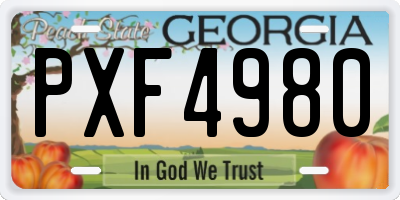 GA license plate PXF4980
