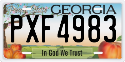 GA license plate PXF4983