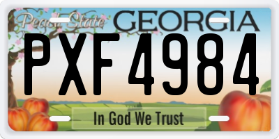 GA license plate PXF4984