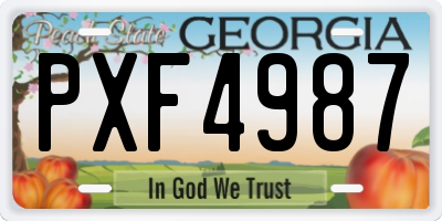 GA license plate PXF4987