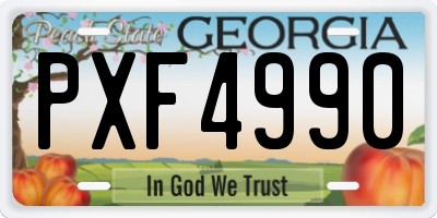 GA license plate PXF4990