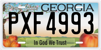 GA license plate PXF4993