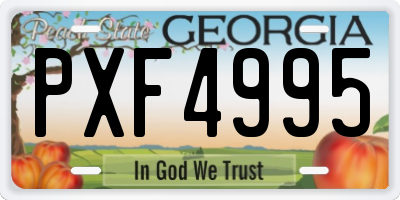GA license plate PXF4995