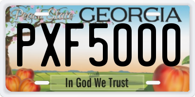 GA license plate PXF5000